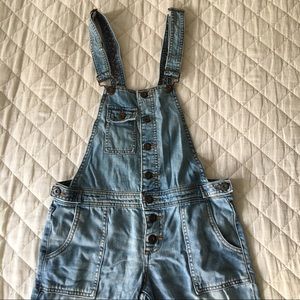 Size 25 forever 21 denim button up overalls